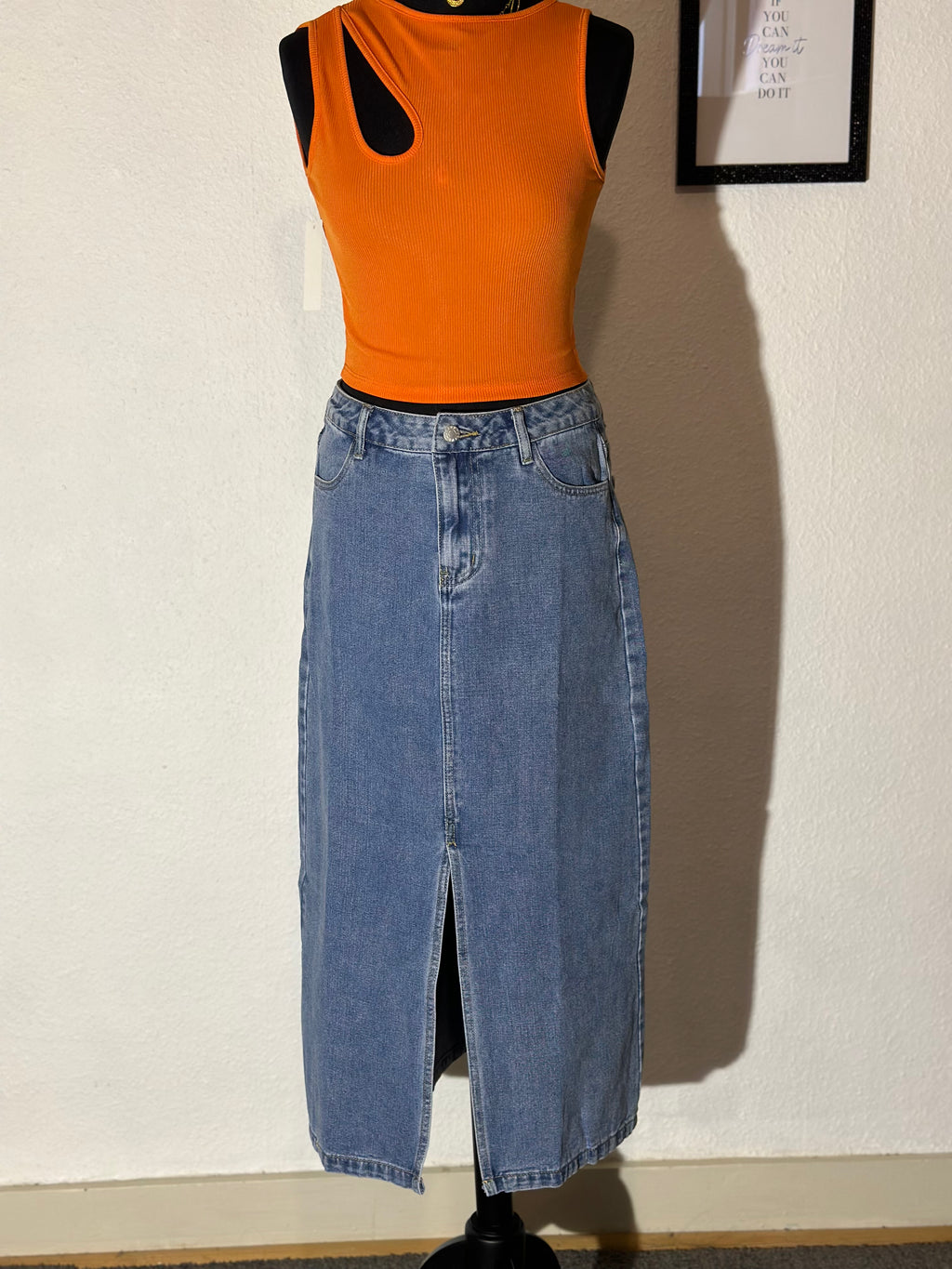 Maxi denim skirt