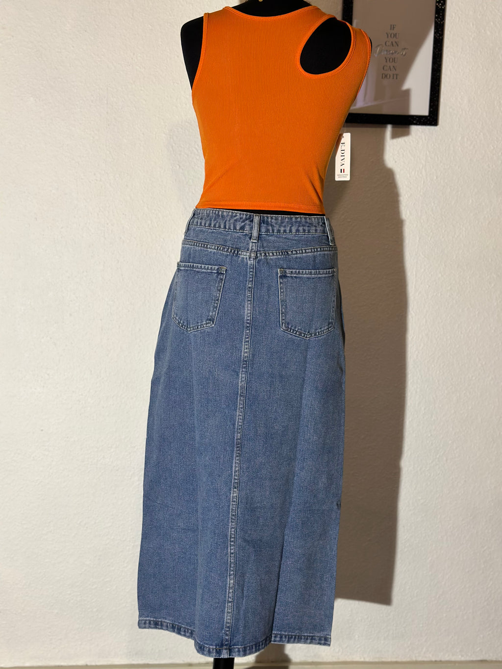 Maxi denim skirt