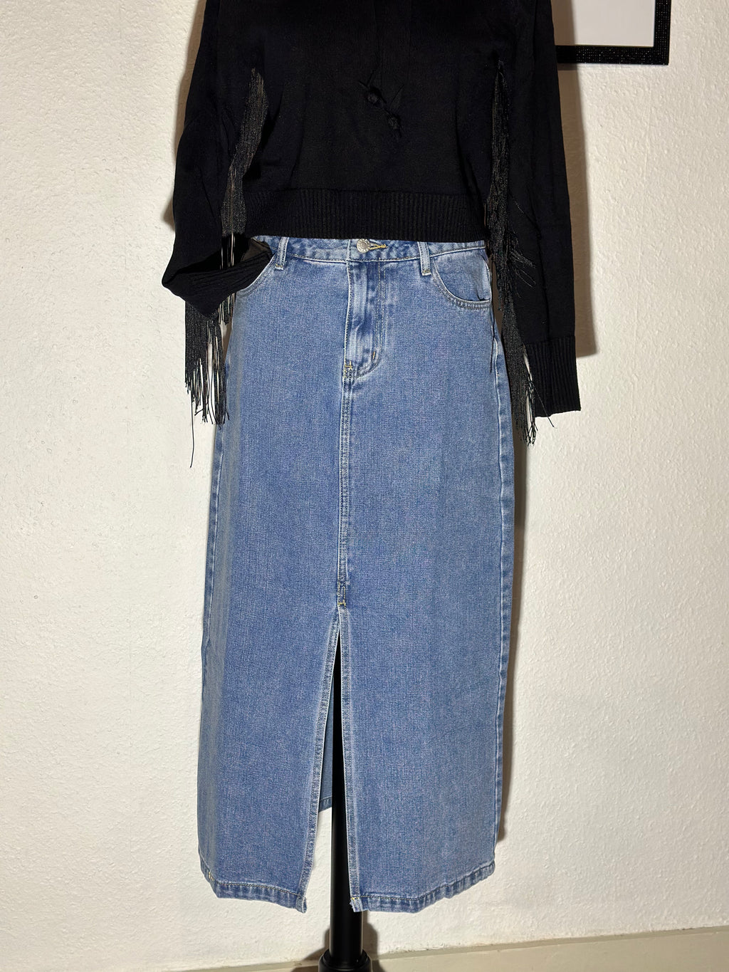 Maxi denim skirt