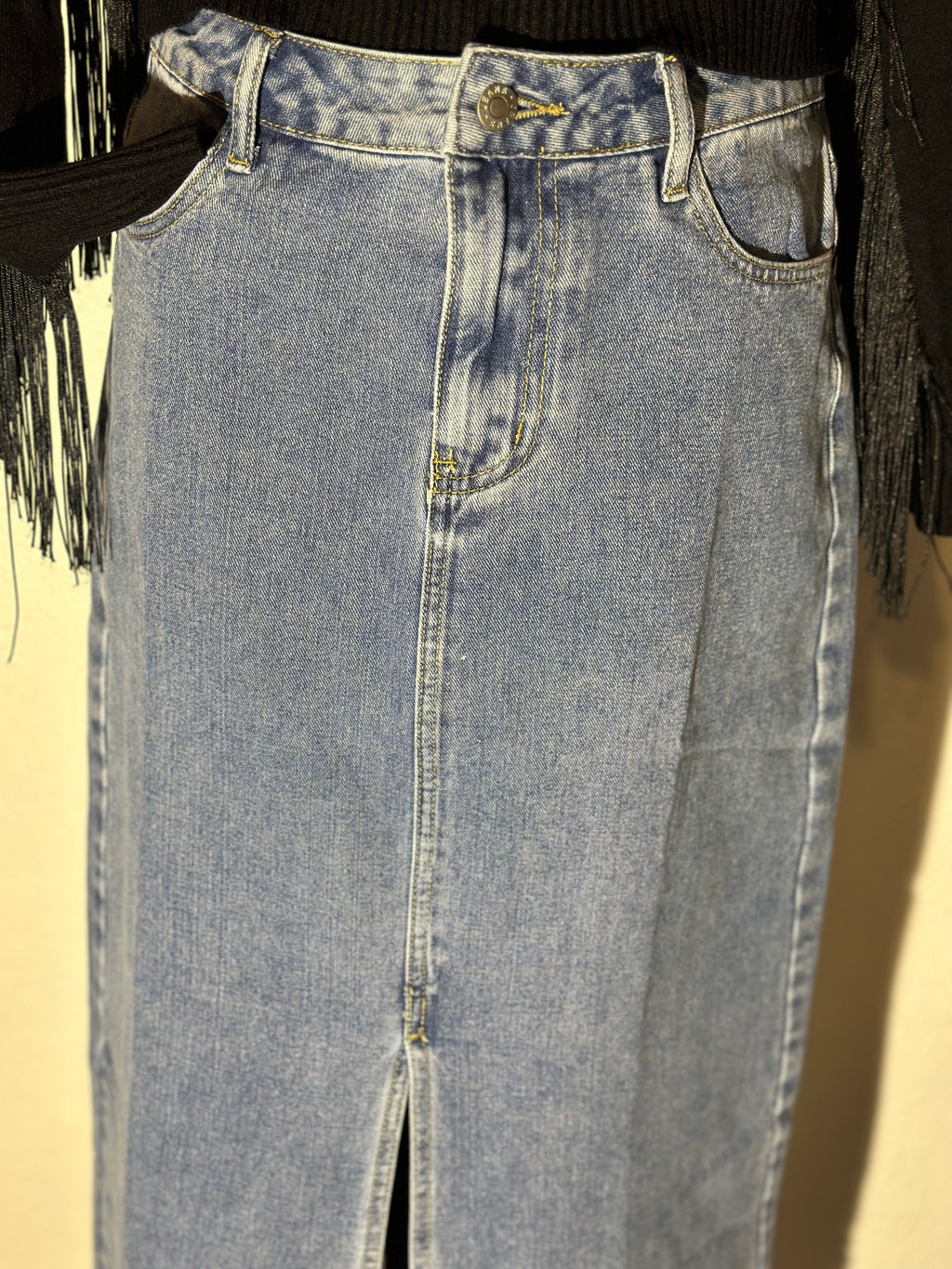 Maxi denim skirt