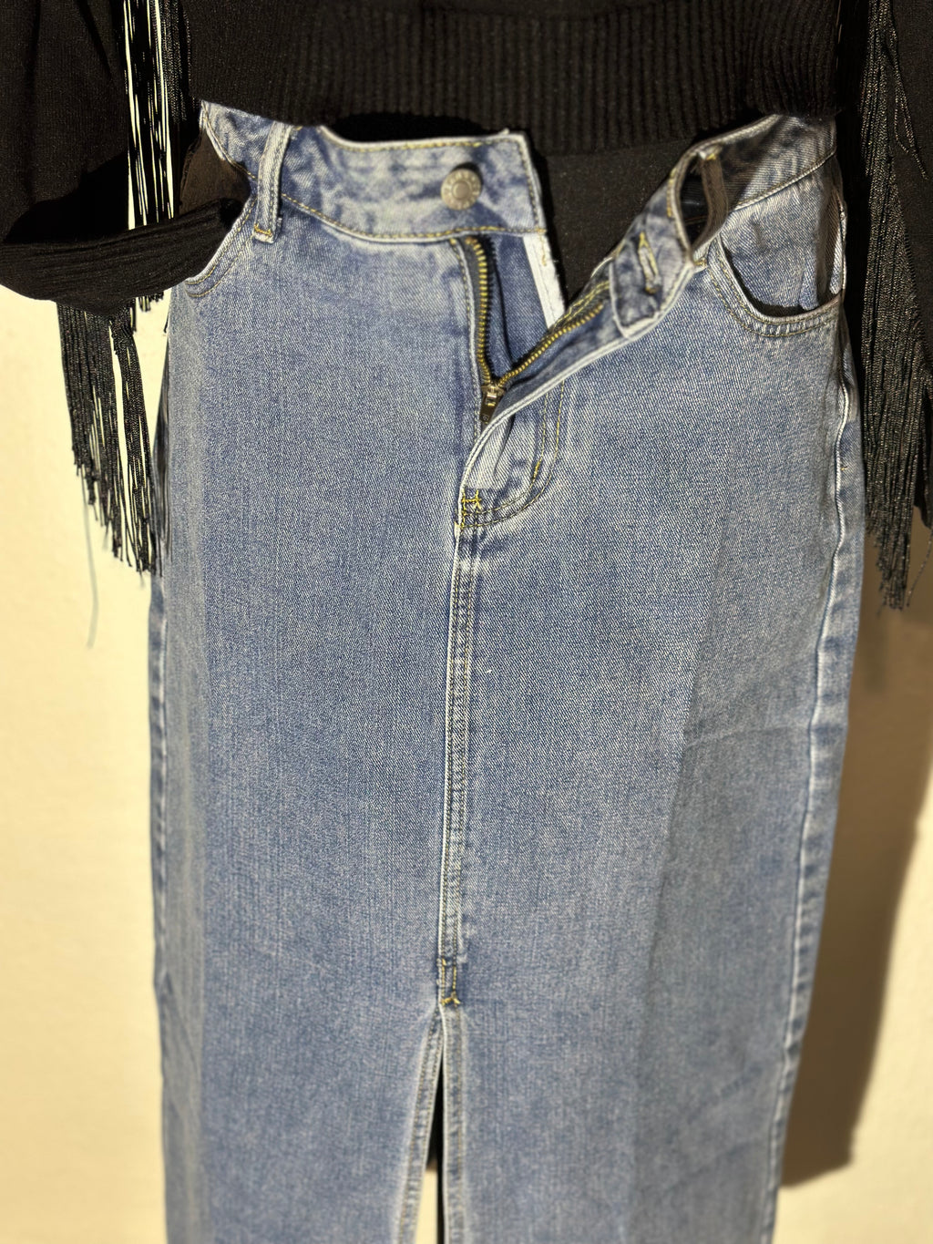 Maxi denim skirt
