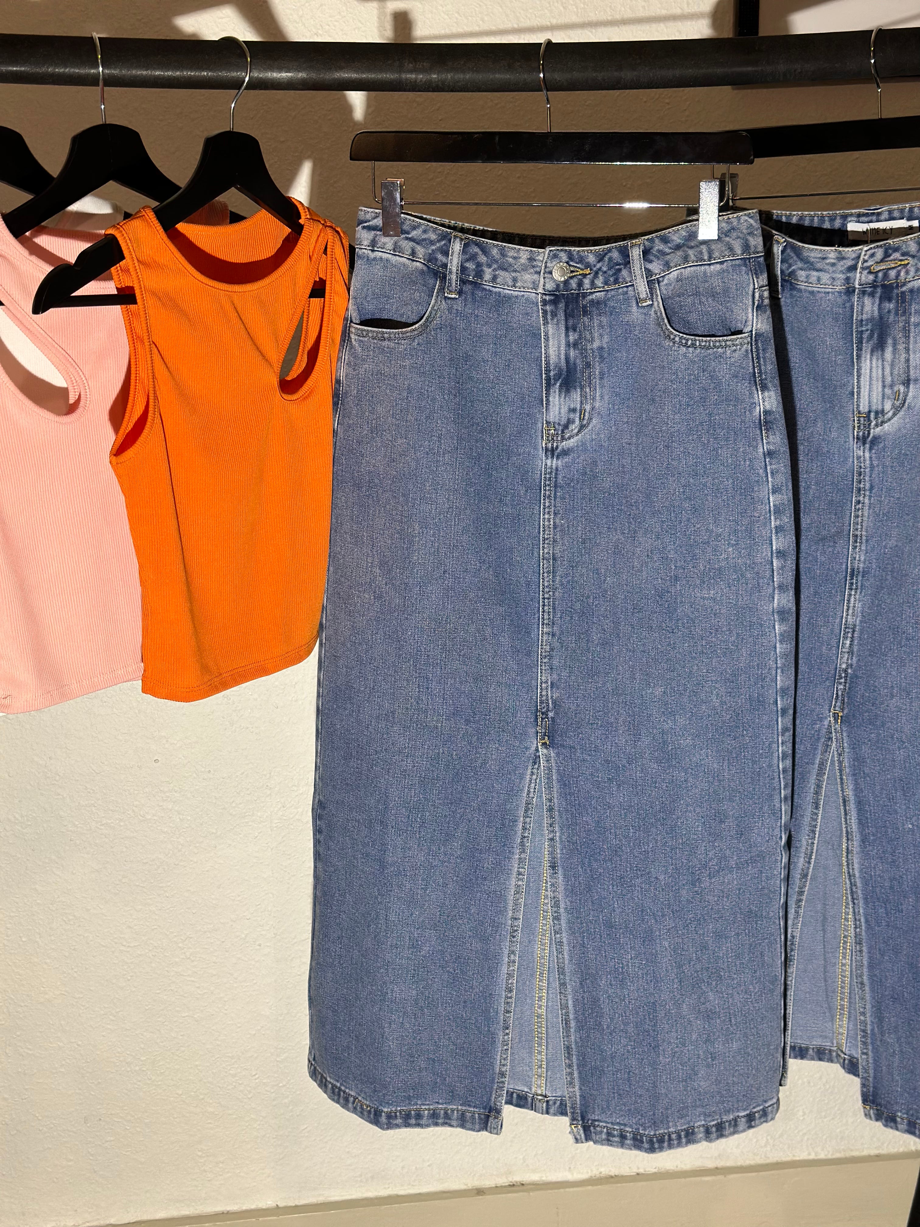 Maxi denim skirt