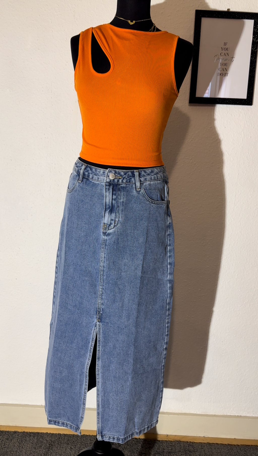 Maxi denim skirt