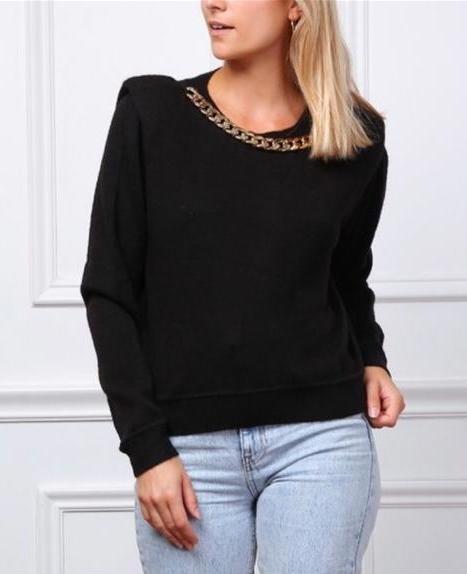 Pull épaulette, collier amovible
